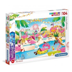 Clementoni 104 Piece Puzzle - Brilliant Flamingos Party - 1 Unit