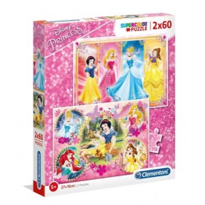 Clementoni 2X60 Piece Puzzle Princess - 6 Pack