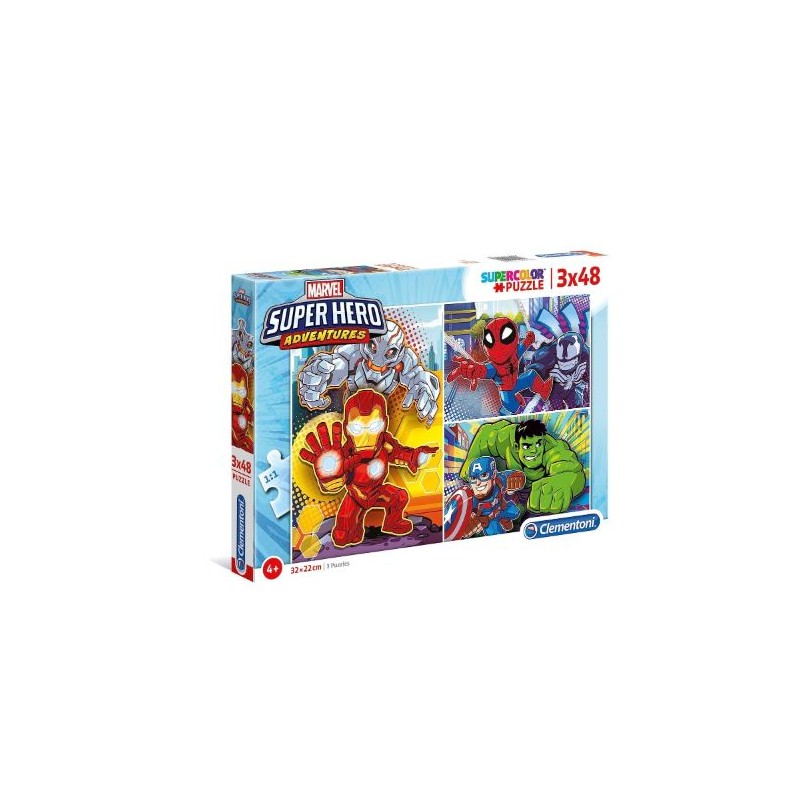 Clementoni (3X48) Pieces Puzzle Marvel Spidey and His Amazing Friends ...