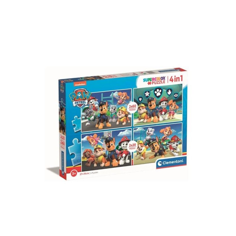 Clementoni (2x20)+(2x60) Pieces Puzzle Paw Patrol - 6 Pack - GeeWiz