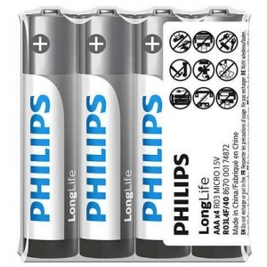 Philips Long Life Batteries AAA 4 Pack