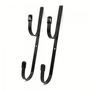 Double Pool Pole Hook Holder (2-Pack) - Keep Your Pool Poles Within Reach / Black (2-Pcs)