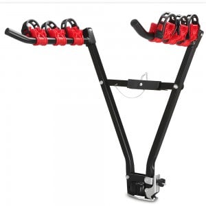 Foldable Towbar Bike Rack - Fits Up to 3 Bikes / Black