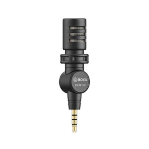 Boya BY-M110 Mini Condenser Mic with 3.5mm TRRS Connection for Smartphone- Laptop and Tablet