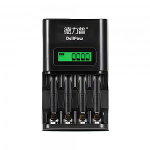 Delipow Smart Battery Charger - Charge 4 AA or AAA Batteries Simultaneously