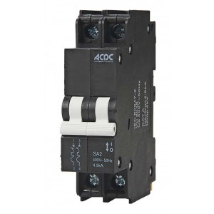 ACDC 63A 13mm 4.5KA  2 Pole C-Curve Circuit Breaker