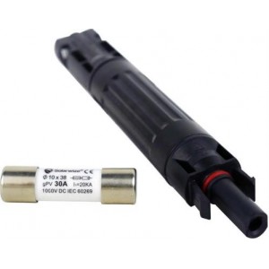 Solarix MC4 PV In Line Fuse Holder Cable Connector Includes 30A 1000VDC Fuse
