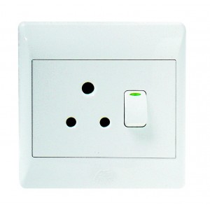 ACDC 16A Switched Socket Outlet 4x4 - White Cover Plate