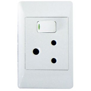 ACDC 16A Switched Socket Outlet 2x4 with White Cover Plate