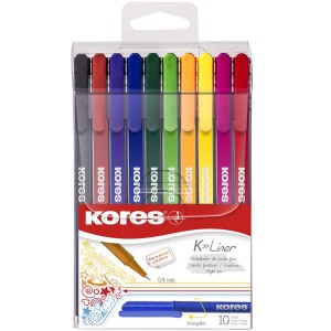 Kores K-Liner Set of 10 Mixed Colour Fine Liners