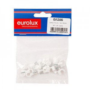 Eurolux Cable Clip 7.0mm Round Qty 20