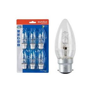 Halogen Candle B22 28w Blister 6 Pack