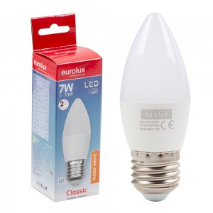 Eurolux G930 Warm White E27 7W Opal Candle Plastic LED
