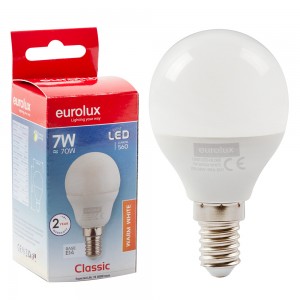 Eurolux G935 Warm White E14 7W Opal Golfball Ceramic LED