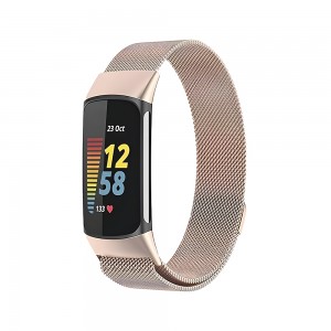 Metal Mesh Bands for Fitbit Charge 5/6 - Sleek &amp; Breathable / Magnetic Clasp (Multiple Colors)