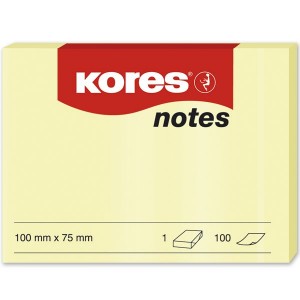 Kores Yellow Notes 100 x 75mm - 3 Pack