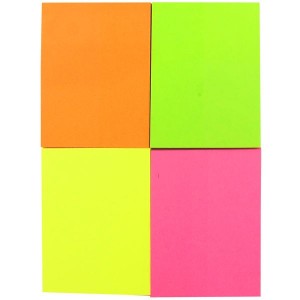 Kores Multi-Colour Neon Notes 40 x 50mm - 4 Pack