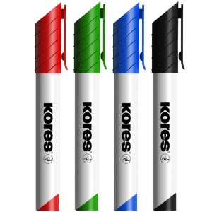Kores Whiteboard K-Marker Set of 4 Mixed Colours and Eraser