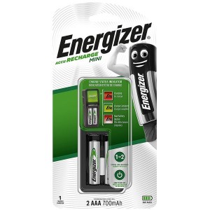 Energizer Mini Charger + 2x NiMH AAA 700mAh Batteries - GeeWiz