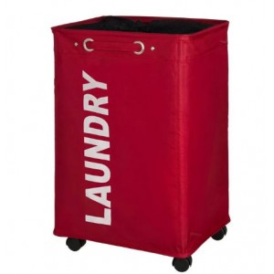 Wenko Quadro Laundry Basket - Red - 79L