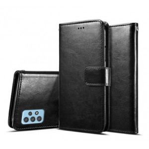 Tuff-Luv Essentials Leather Folio Case &amp; Stand for Galaxy A53 5G - Black