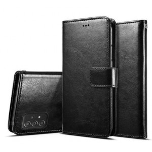 Tuff Luv Essentials Leather Folio Case &amp; Stand for Galaxy A73 5G - Black