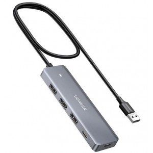 UGreen 15920 USB-A 3.0 Male to 4 Port USB-A 3.0 and 1 Port USB-C Female Hub
