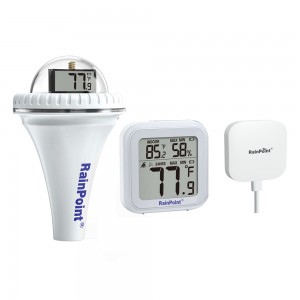 RainPoint Smart Wireless Pool Thermometer and Display Screen + Wi-Fi Hub