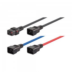 2m C19 F to C20 M Lockable Power Cable - Blue