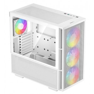 DeepCool CH560 White ATX Mesh Front Mid-Tower With 3X Front 140mm PWM A-RGB And 1X Rear 120mm A-RGB and Tempered Glass Side Panel - White