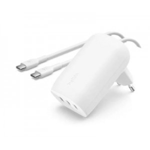 Belkin 3-in-1 67W Type-C Wall Charger with Type-C Male to Male Cable - 2m