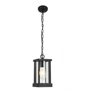 Bright Star Lighting L575 Black Aluminium and Clear Glass Hanging IP44 Light