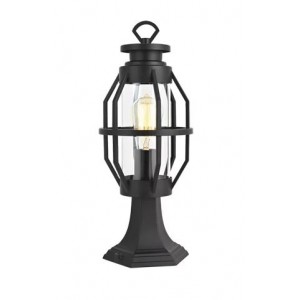 Bright Star Lighting L572 Black Aluminium and Clear Glass Pillar