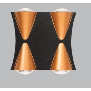 Brightstar L555 Black/Gold 4W LED Wall Bracket Up and Down Facing