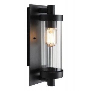 Brightstar L544 Black Aluminium Fitting with Fluted Clear Glass
