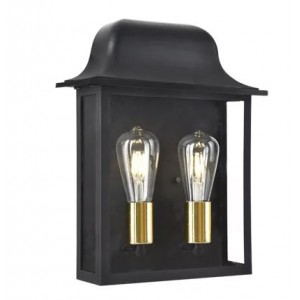 Brightstar L542 Black Outdoor Half Lanter with Die Cast Luminium and Metal with Clear Glass