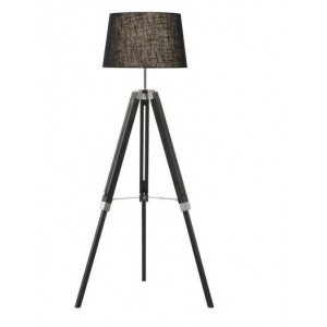 Brightstar SL416 Black Wood and Polished Chrome Floor Lamp