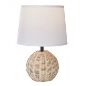 Brightstar TL696 Rattan Base with White Fabric Shade
