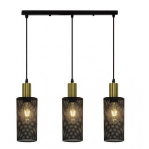 Brightstar PEN874/3 BK/GD Metal Pendant Light - Black and Gold