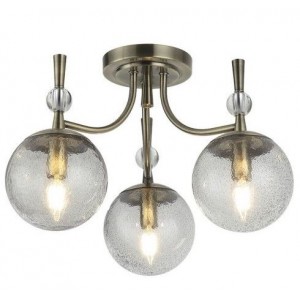 Brightstar CH398/3 Antique Metal Chandelier with Speckled Glass Antique Bronze