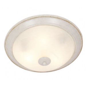 Bright Star Lighting CF021SM FR/WH Metal Base with Alabaster Glass
