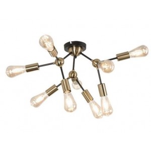 Brightstar CF434/9 BRASS Metal Ceiling Fitting Antique Brass and Matt Black