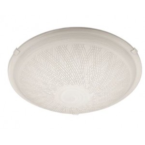 Bright Star Lighting CF293 SMALL Patterned White Glass Fitting with White Clips