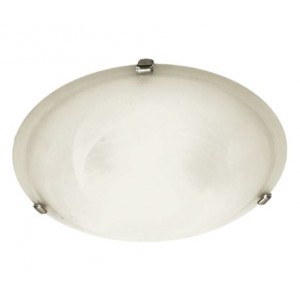 Bright Star Lighting CF2008S Silver Small Metal Base with Alabaster Glass and Silver Clips