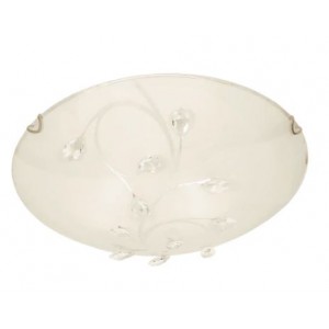 Bright Star Lighting CF631 SMALL Frosted Patterned Glass Fitting with Clear Acrylic Crystals