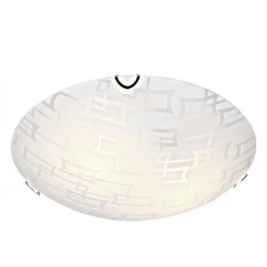 Bright Star Lighting CF496 SMALL Metal Base Fitting with Patterned Glass and Polished Chrome Clips