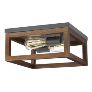 Brightstar CF441 BK/WOOD Metal and Wood Ceiling Fitting Light
