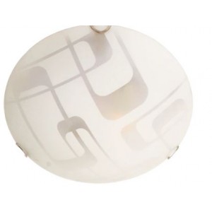 Bright Star Lighting CF414 SM WH Small Patterned Frosted Glass Fitting with Chrome Clips