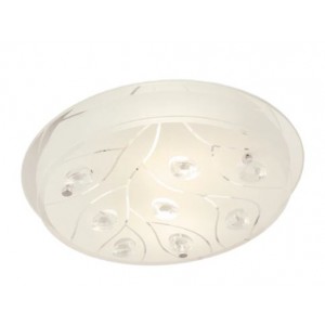 Bright Star Lighting CF361 S CHR Small Polished Chrome Fitting with Frosted Glass and Crystals