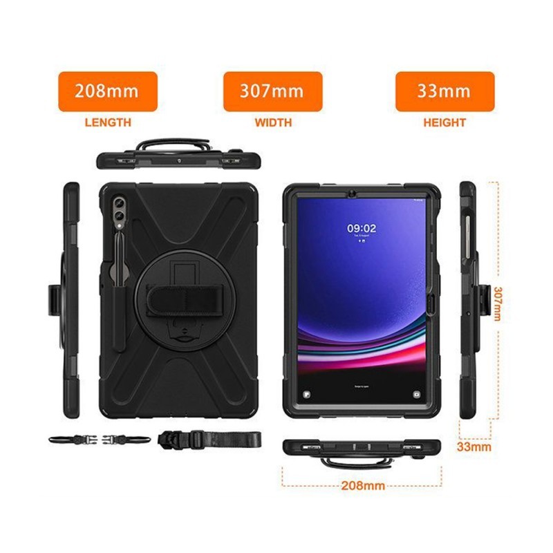 Rugged Case with Stylus Holder for Samsung Tab S9 Fe 10.9 (X510